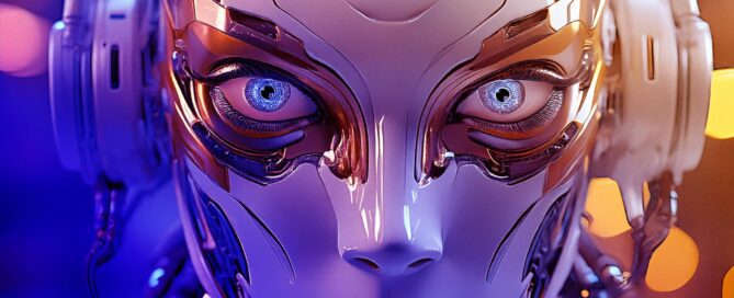 AI bot tittar med fast blick