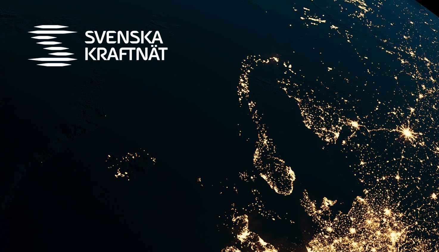 Bild på norden, sverige är mörkt